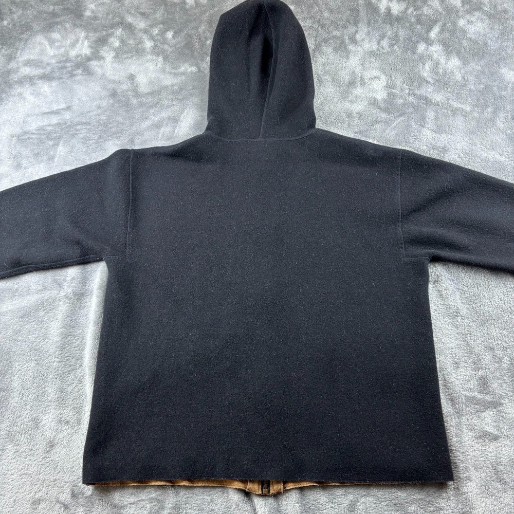 Lauren Ralph Lauren Jacket Womens Small Petite Black Wool Knit Hooded Full Zip - Picture 6 of 10